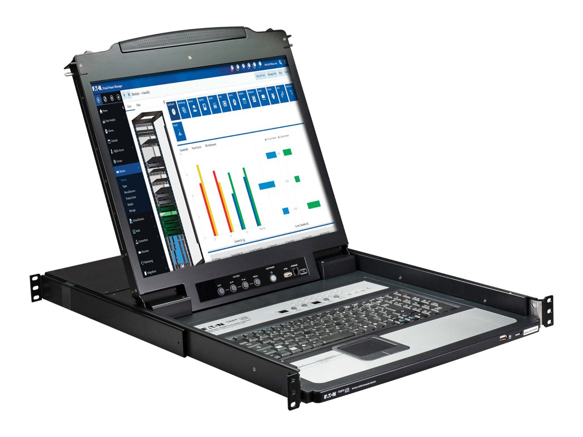 Tripp Eaton Tripp Lite Series NetDirector 16-Port 1U Rack-Mount Console KVM Switch with 19 in. LCD, German Keyboard - KVM-Konsole mit KVM-Switch - 16 Anschlüsse - USB - Deutsch - 48.26 cm (19")