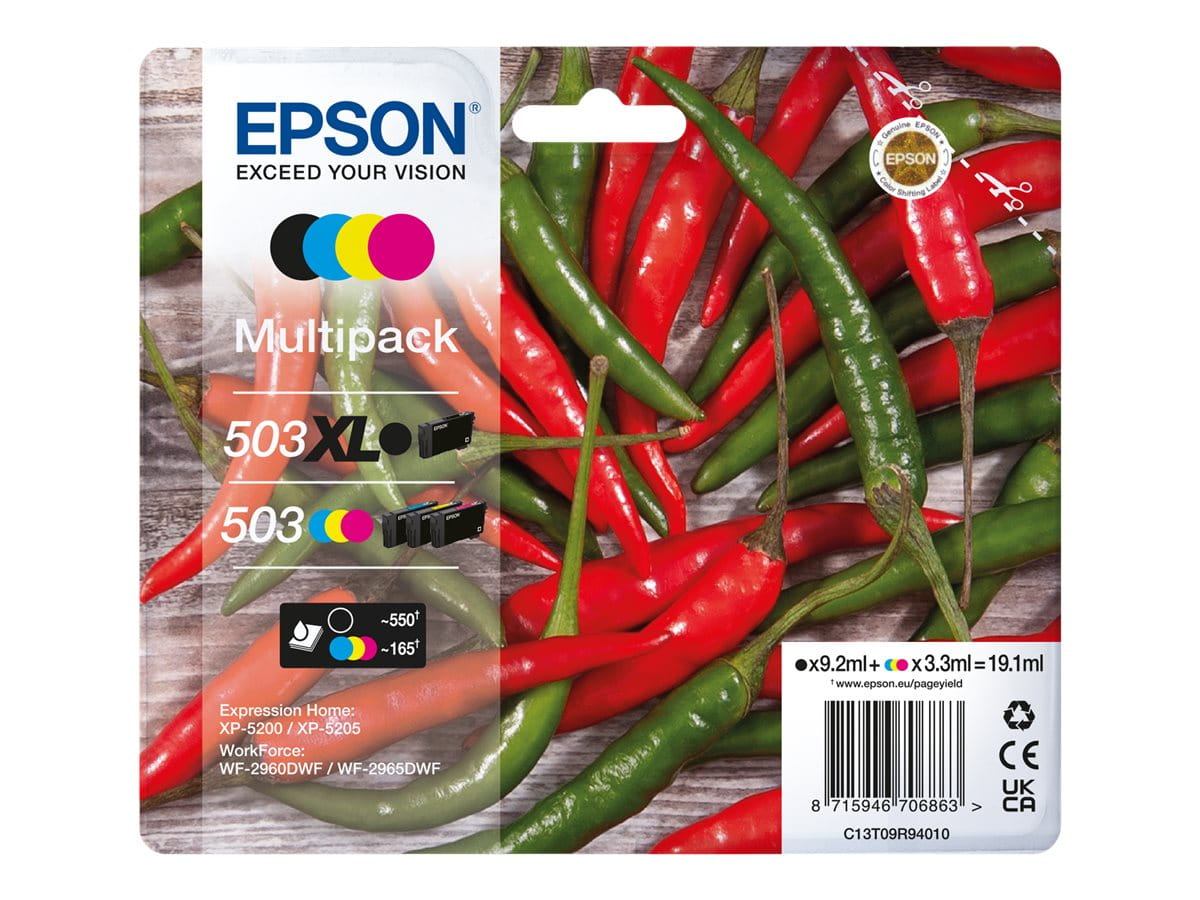 Epson 503XL Multipack - 4er-Pack - XL - Schwarz