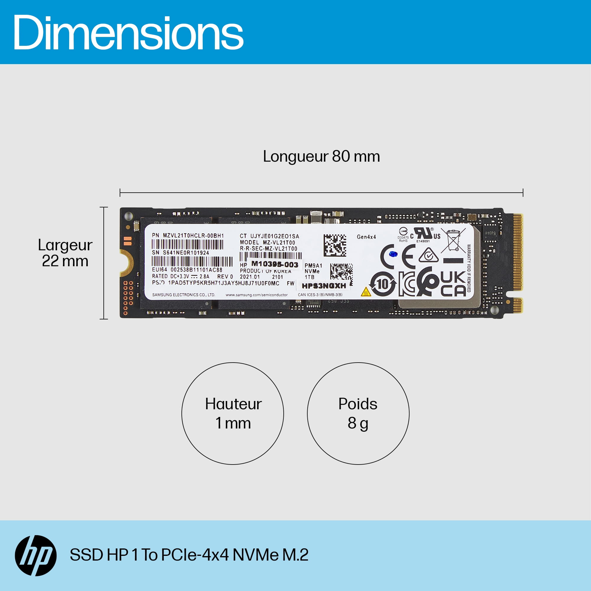 HP  SSD - 1 TB - intern - M.2 2280 - PCIe 4.0