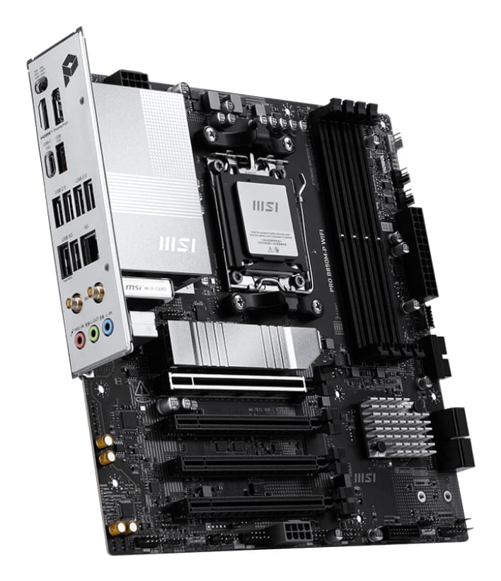 MSI PRO B850M-P WIFI - Motherboard - micro ATX - Socket AM5 - AMD B850 Chipsatz - USB 3.2 Gen 2, USB-C 3.2 Gen2, USB 3.2 Gen 1 - 5 Gigabit Ethernet, Wi-Fi 7, Bluetooth - Onboard-Grafik (CPU erforderlich)