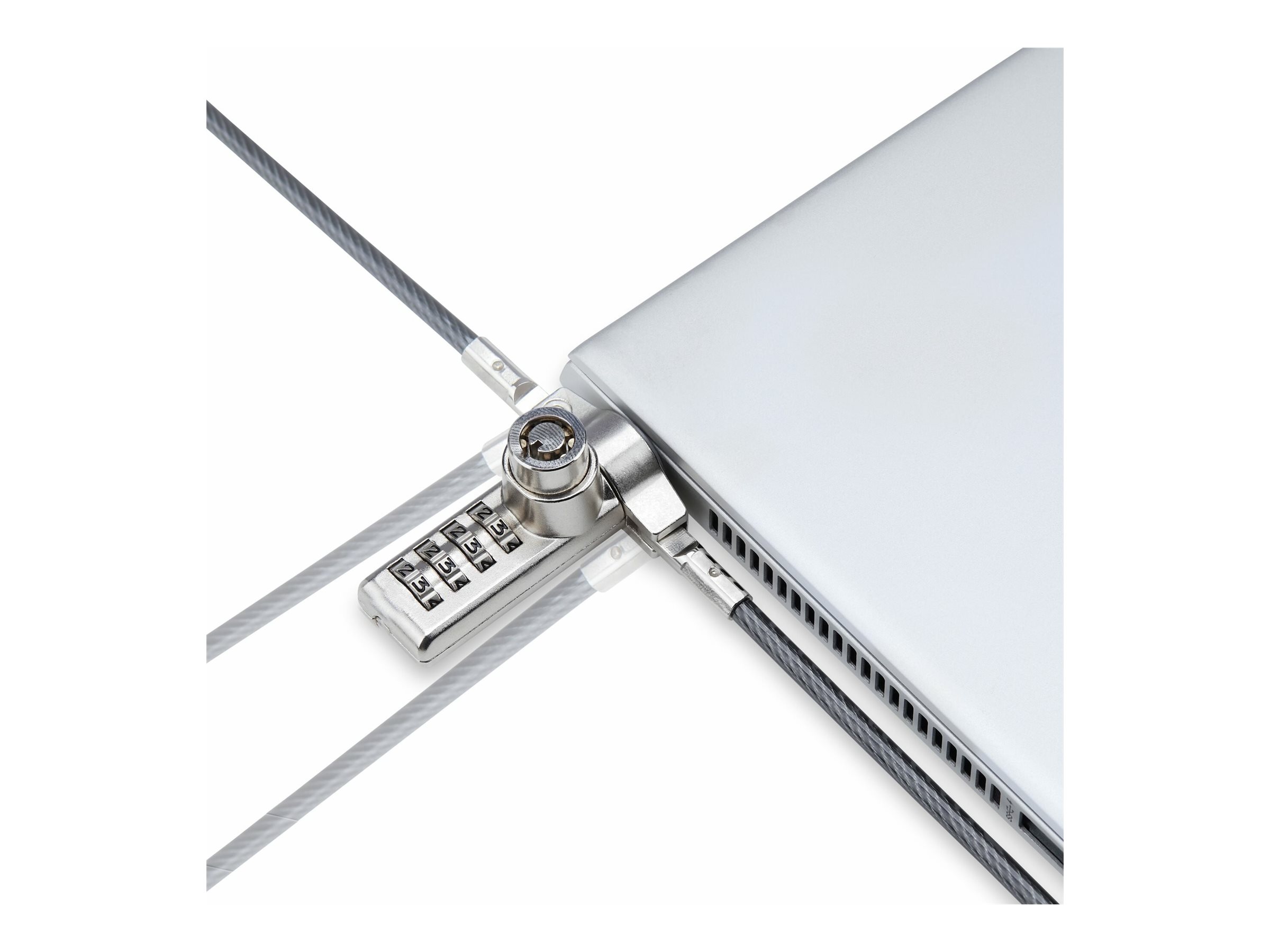 StarTech.com 10-Pack Doppelzugriff Laptopschloss, 2m Kabelschloss, K-Slot - Sicherheitskabelschloss - schwarz & silber - 2 m (Packung mit 10)