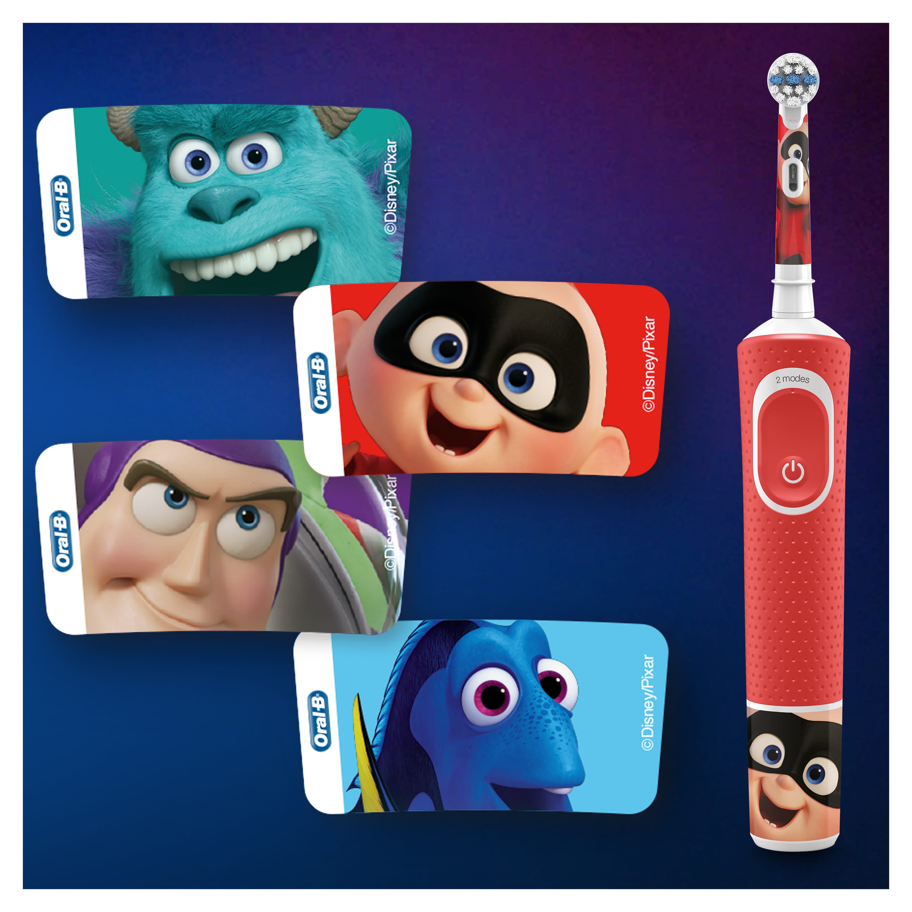 Oral-B Kids 80336780, Kinder, Rotierende Zahnbürste, Sensibel, Rot, Weiß, 2 min, Extra weich