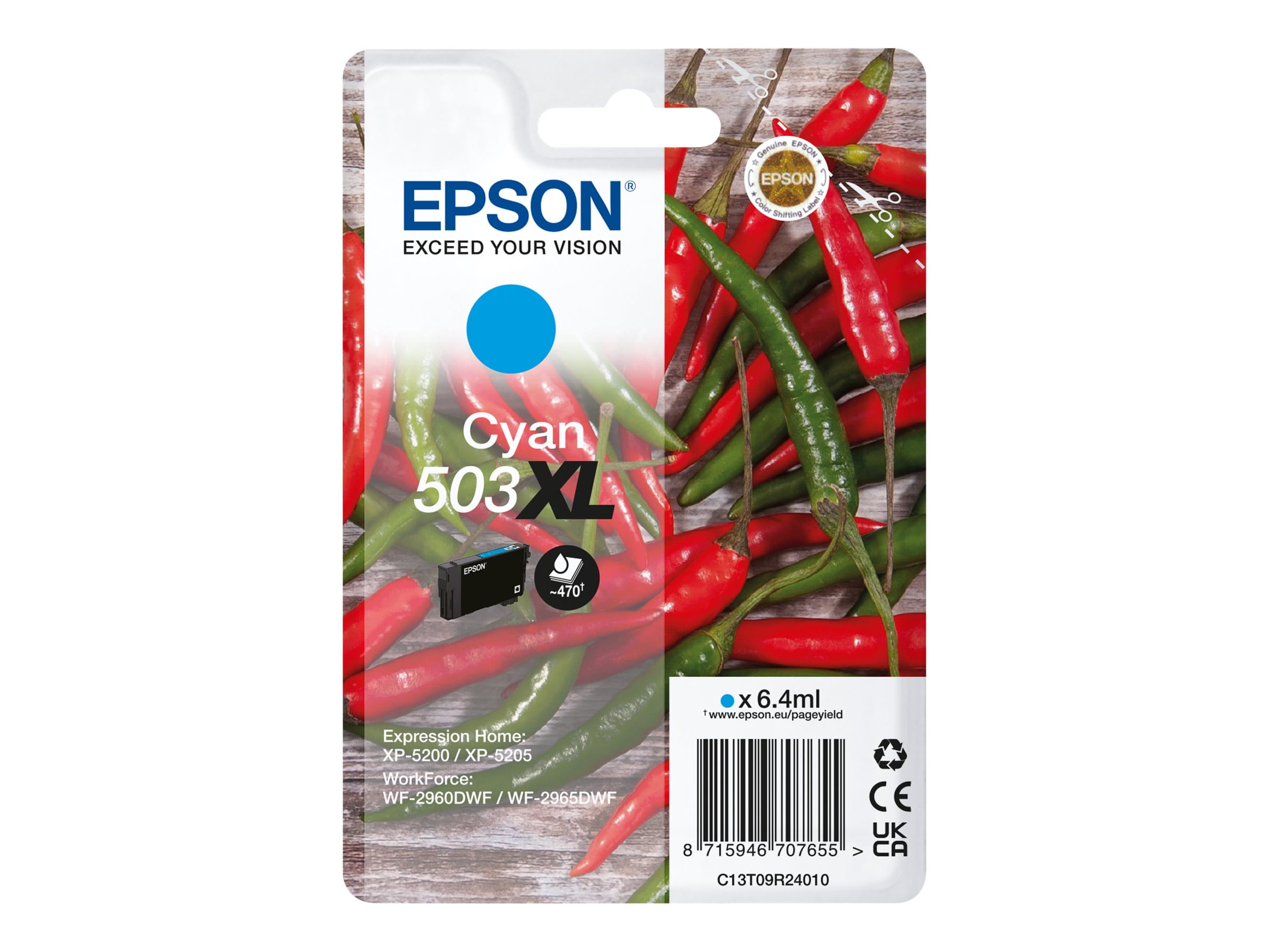 Epson 503XL - 6.4 ml - Cyan - original - Blisterverpackung