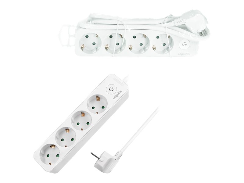 LogiLink Steckdosenleiste - Wechselstrom 250 V - 3680 Watt - Eingabe, Eingang Stromversorgung - Ausgangsanschlüsse: 4 (4 x CEE 7/3)