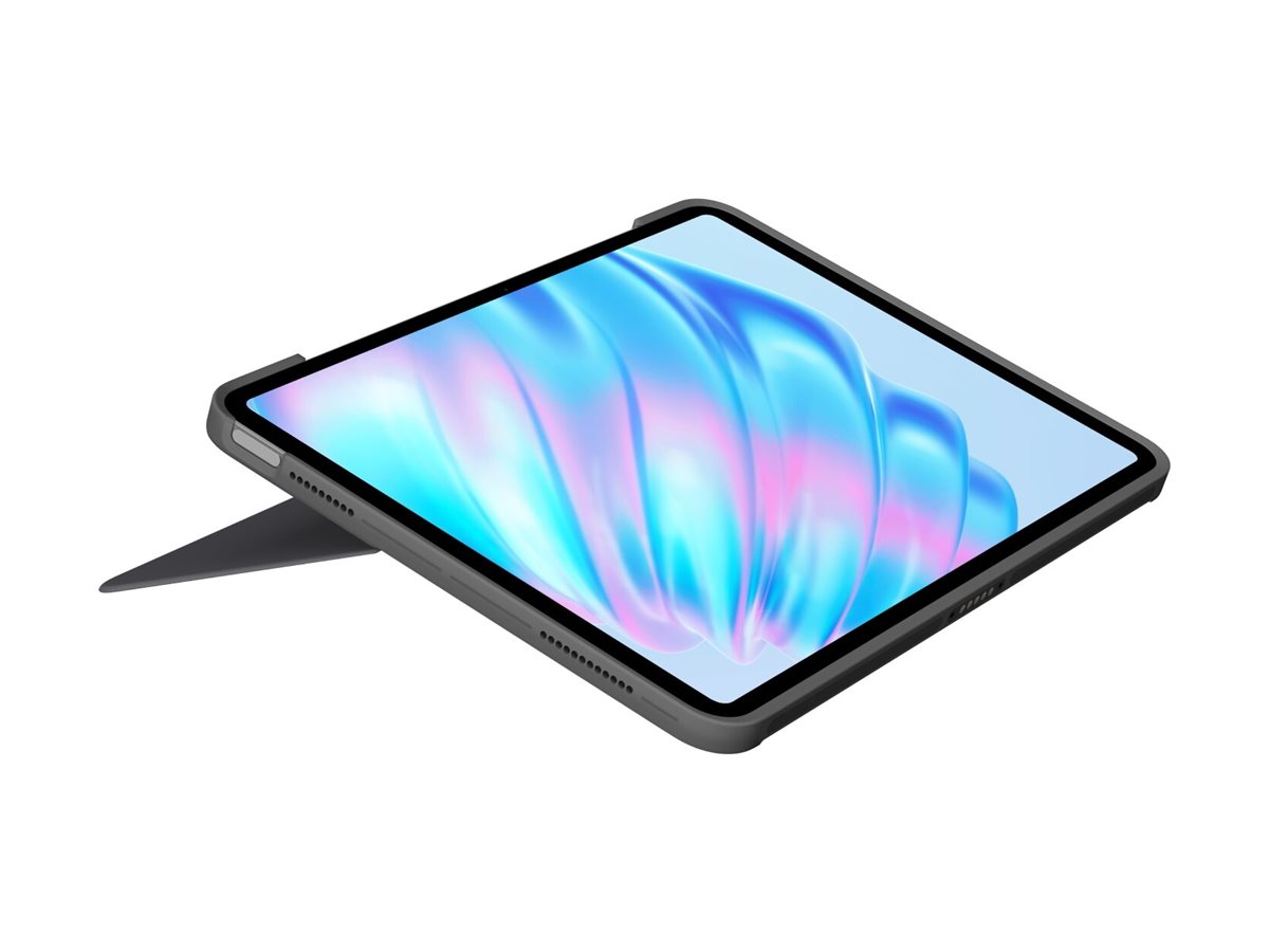 Logitech Combo Touch - Tastatur und Foliohülle - mit Trackpad - hintergrundbeleuchtet - Apple Smart connector - AZERTY - Französisch - Oxford Gray - für Apple 11-inch iPad Air (M2, M3)
