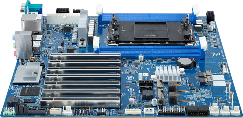 Gigabyte MW83-RP0 - 1.X - Motherboard - SSI CEB - LGA4677 Socket-E - W790 Chipsatz - USB-C 3.2 Gen 2x2, USB-C 3.2 Gen2, USB 3.2 Gen 1 - 2 x 10 Gigabit LAN - Onboard-Grafik - HD Audio (8-Kanal)