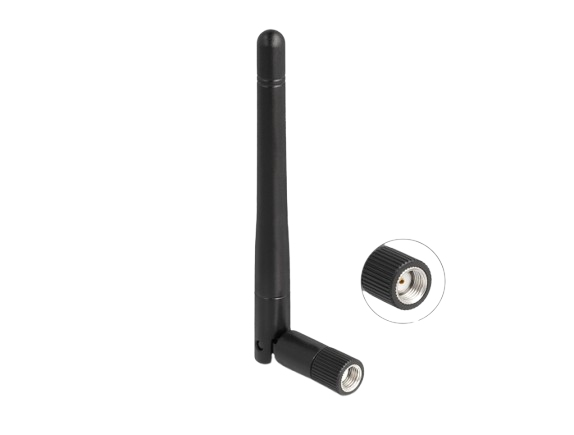 Delock Antenne - WLAN 802.11 ac/ax/a/b/g/n, RP-SMA-Stecker, mit Neigegelenk