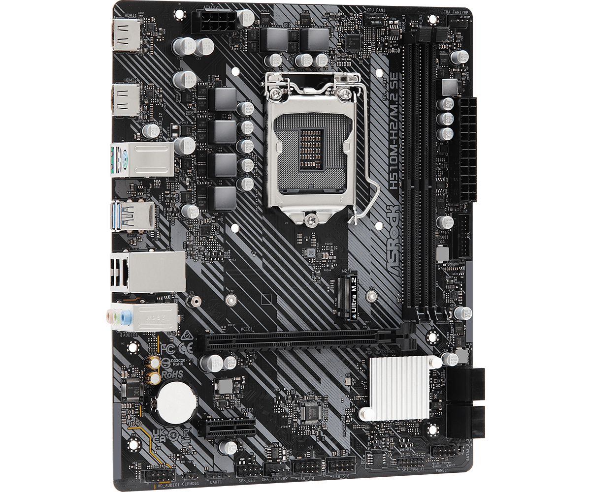 ASRock H510M-H2/M.2 SE - Motherboard - micro ATX - LGA1200-Sockel - H510 Chipsatz - USB 3.2 Gen 1 - Gigabit LAN - Onboard-Grafik (CPU erforderlich)