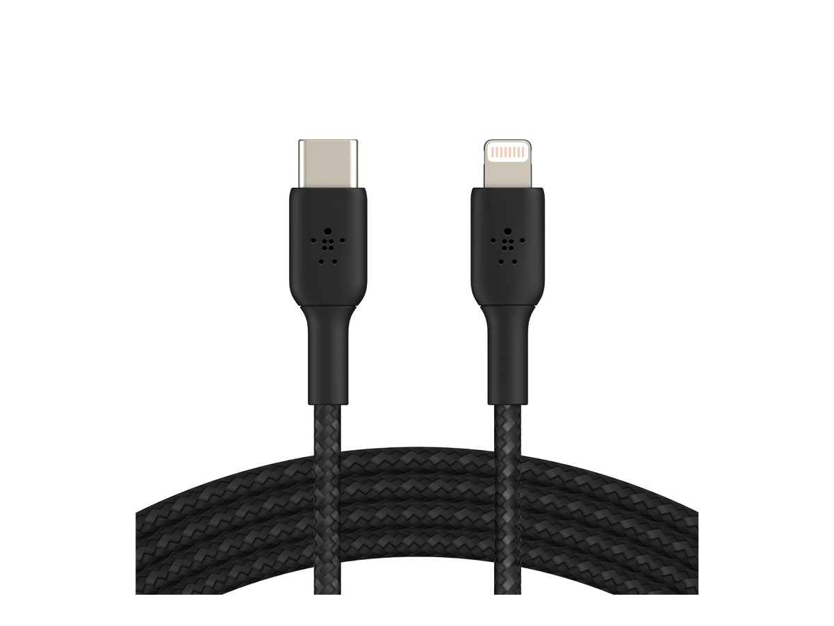 Belkin BoostCharge - Lightning-Kabel - 24 pin USB-C männlich zu Lightning männlich - 2 m - Schwarz - USB-Stromversorgung (18 W)