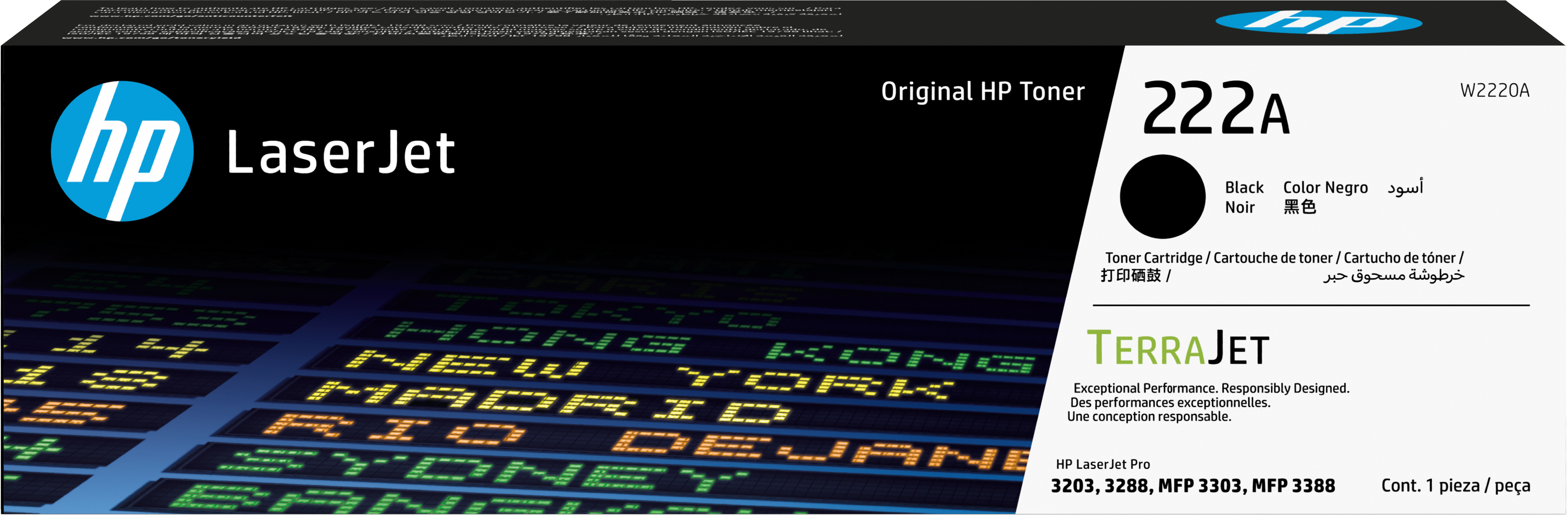 HP 222A - Schwarz - original - LaserJet - Tonerpatrone (W2220A)