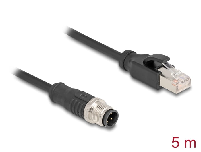 Delock Netzwerkkabel - 4-polig M12-D (M) zu RJ-45 (M)