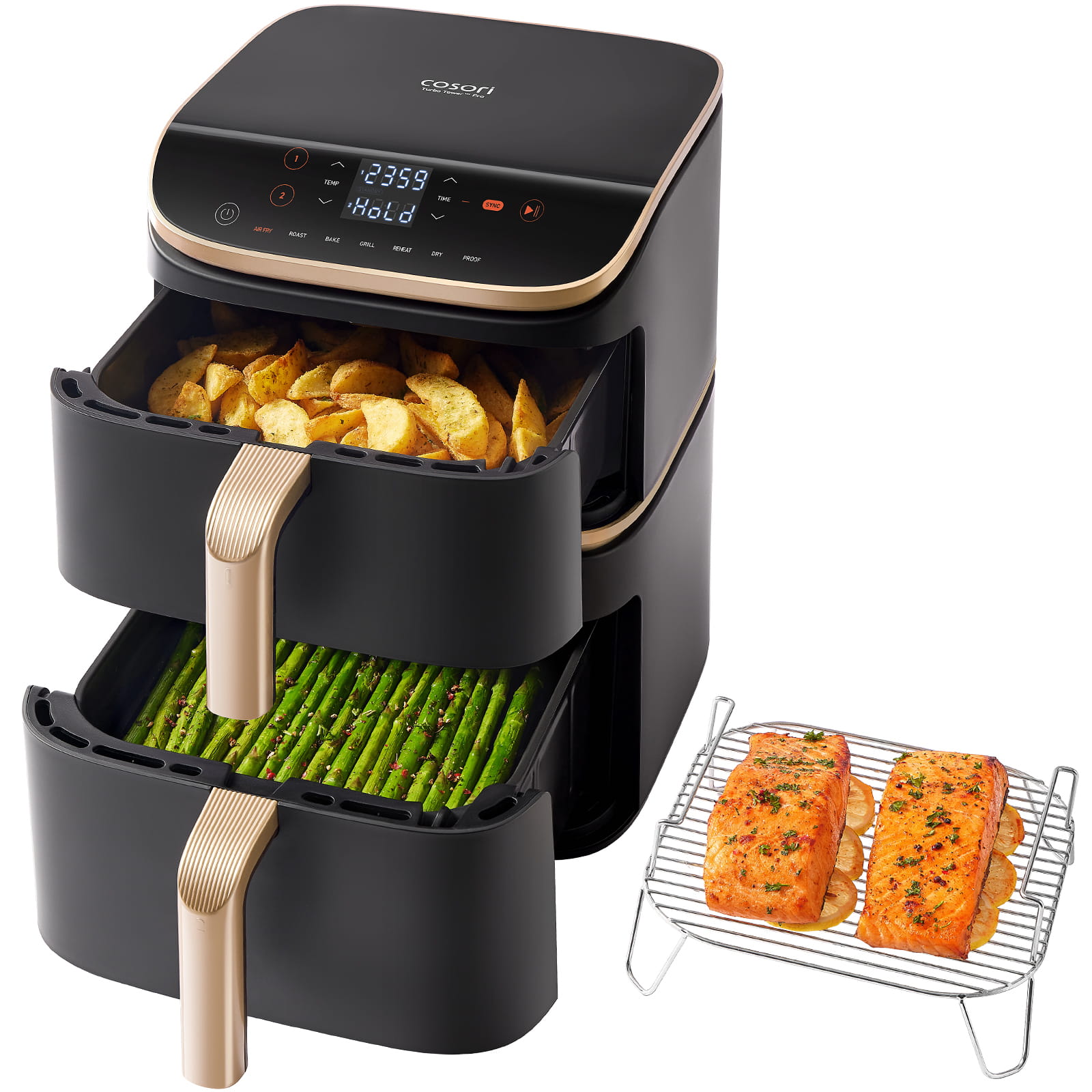 Cosori Turbo Tower Pro Smart Single 10.8 L Stand-alone Hot air fryer Black