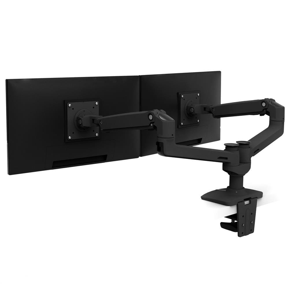 Ergotron LX Dual Side-by-Side Arm - Befestigungskit (Spannbefestigung für Tisch, Tischplattenbohrung, Stange, 2 Gelenkarme, T-Halterung)