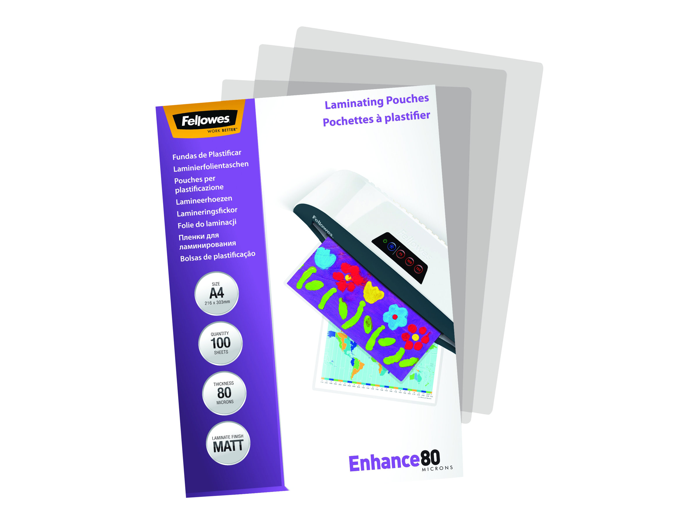 Fellowes 80 Mikron - 100er-Pack - Matte - A4 (210 x 297 mm)