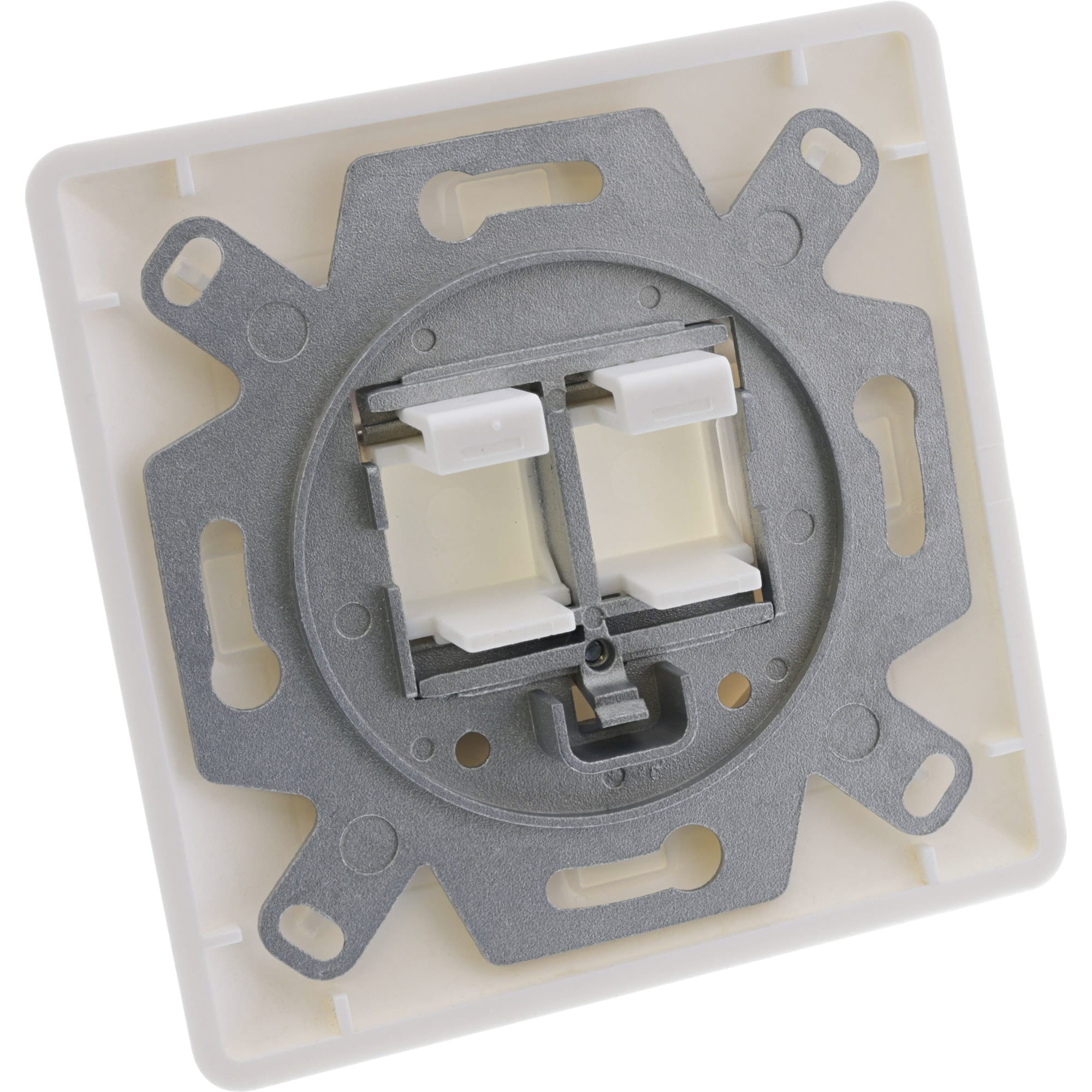 InLine Rahmenset für 2x RJ45 Bu/LSA Einsatz 90° - Keystone SNAP-In - weiß RAL