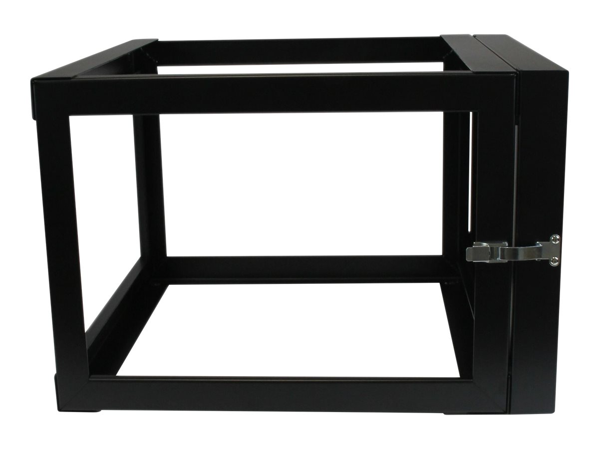 StarTech.com RK619WALLOH Serverschrank (6HE, zur Wandmontage, mit Scharnier, 56cm tief, open frame, 4 Post, Netzwerkschrank) - Schrank - geeignet für Wandmontage - Schwarz - 6U - 55.9 cm (22")