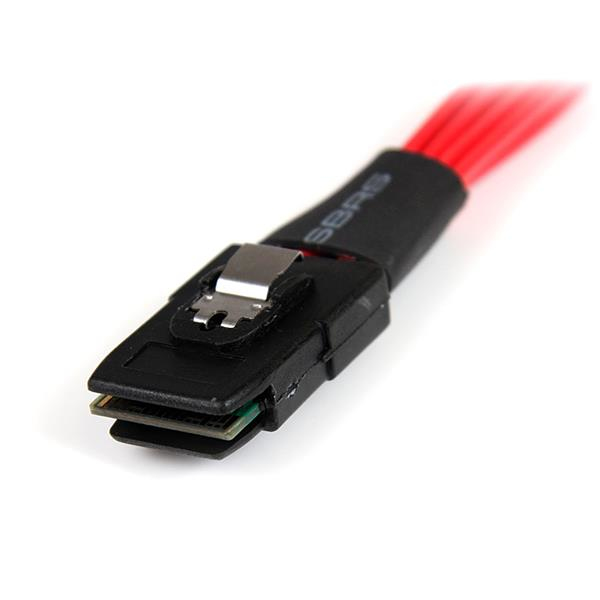 StarTech.com Serial ATA SCSI SAS Kabel 50cm - SFF-8087 auf 4x SATA mit Lasche - Mini SAS auf SATA Kabel 1x SFF8087 Stecker 4x S-ATA Buchse - SATA- / SAS-Kabel - Serial ATA 150/300/600 - 4-Lane - SATA (R)