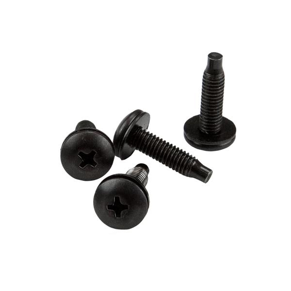 StarTech.com 50er-Pack 10-32 19mm Rackschrauben Set für 19 und 10 Zoll Serverracks, Netzwerkschränke und Gehäuse, Schwarz, TAA, Schraube, Schwarz, 50 Stück(e), 181 g