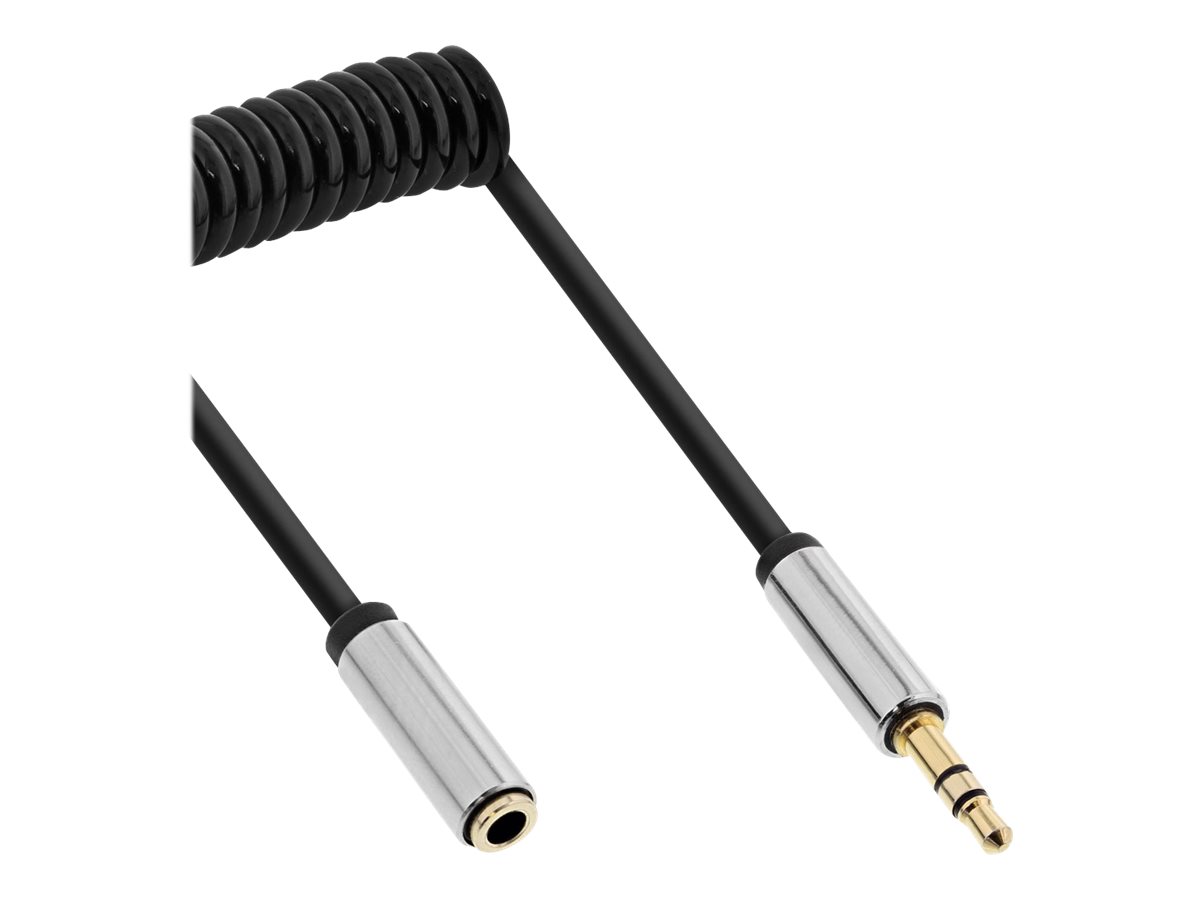 InLine Slim Audio Spiralkabel Klinke 3,5mm ST/BU - 4-polig - Stereo - 1m
