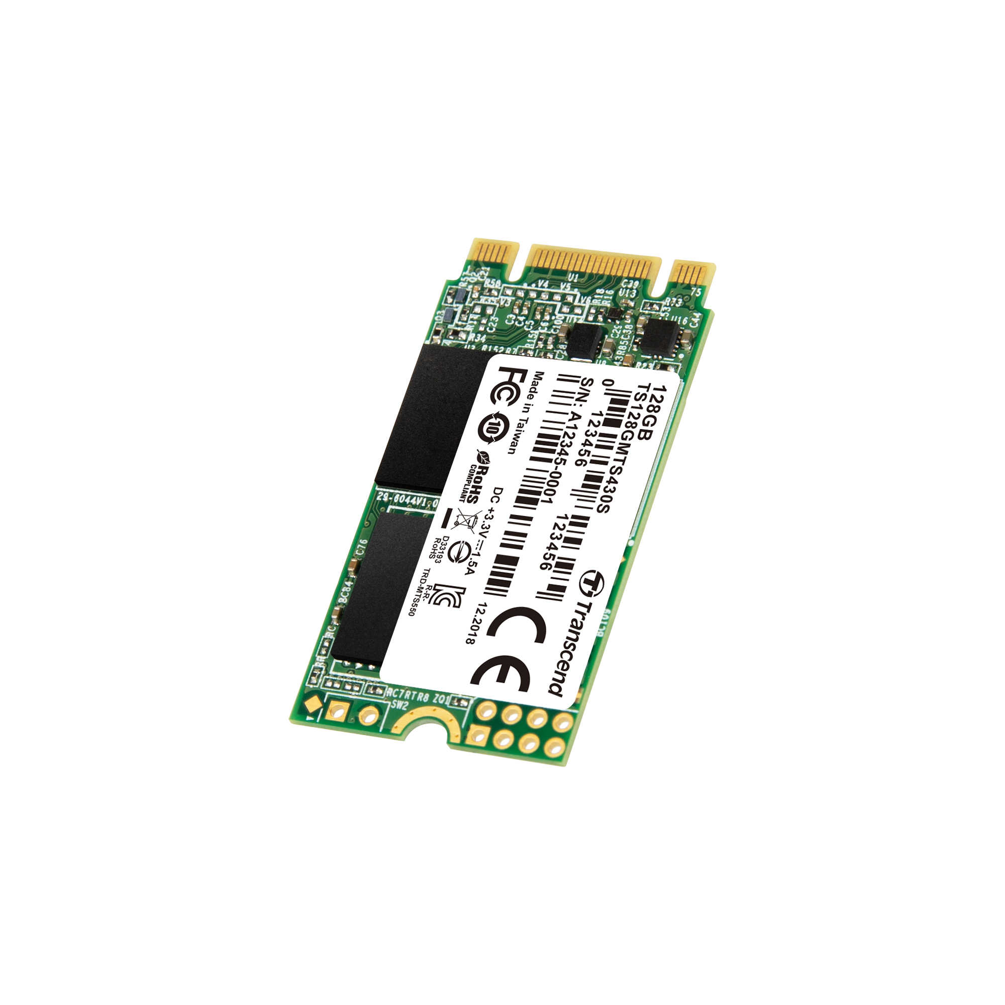 Transcend MTS430S - SSD - 128 GB - intern - M.2