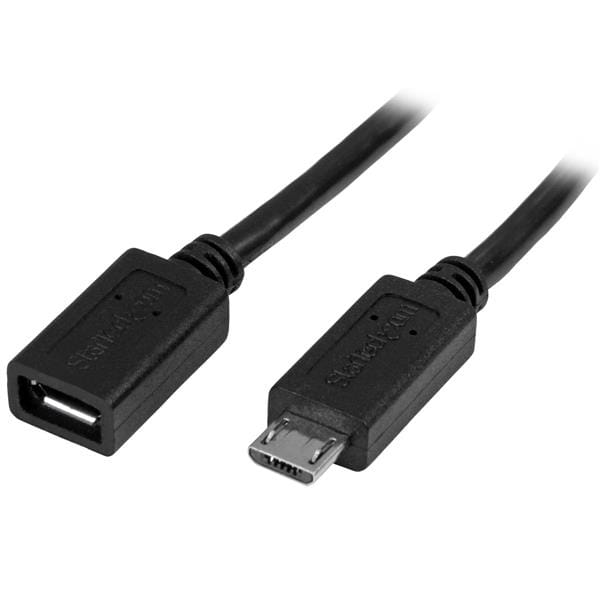 StarTech.com 0,5m Micro USB Verlängerungskabel - Stecker/Buchse - Micro USB Stecker zu Micro USB Buchse Kabel - USB-Verlängerungskabel - Micro-USB Typ B (M)