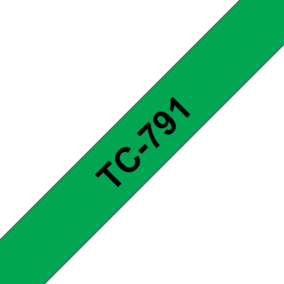 Brother TC791 - 9 mm x Schwarz auf Grün - laminiertes