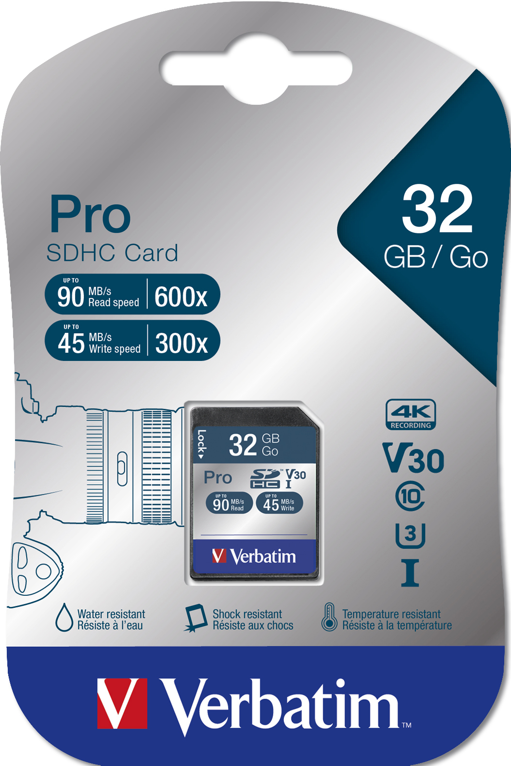 Verbatim PRO - Flash-Speicherkarte - 32 GB - UHS Class 3 / Class10
