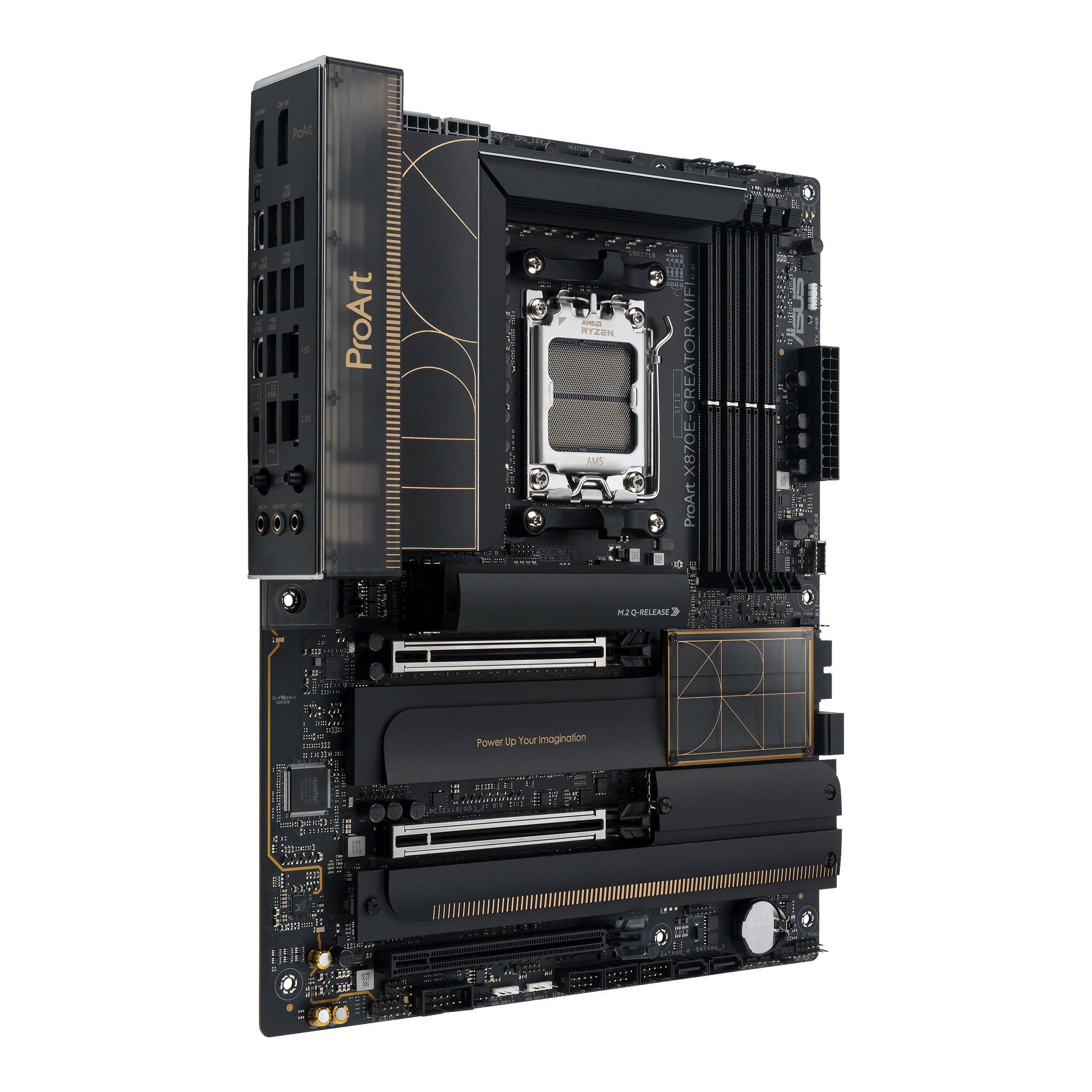 ASUS ProArt X870E-CREATOR WIFI - Motherboard - ATX - Socket AM5 - AMD X870E Chipsatz - USB4, USB-C 3.2 Gen 2x2, USB 3.2 Gen 2, USB 3.2 Gen 1 - Wi-Fi 7, 10 Gigabit LAN, Bluetooth - Onboard-Grafik (CPU erforderlich)