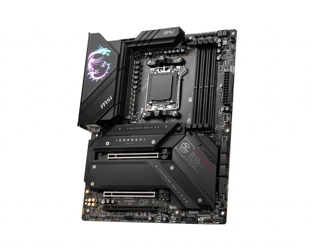 MSI MPG X670E CARBON WIFI - Motherboard - ATX - Socket AM5 - AMD X670 Chipsatz - USB-C Gen 2x2, USB-C 3.2 Gen2, USB 3.2 Gen 1, USB 3.2 Gen 2 - 2.5 Gigabit LAN, Wi-Fi 6, Bluetooth - Onboard-Grafik (CPU erforderlich)