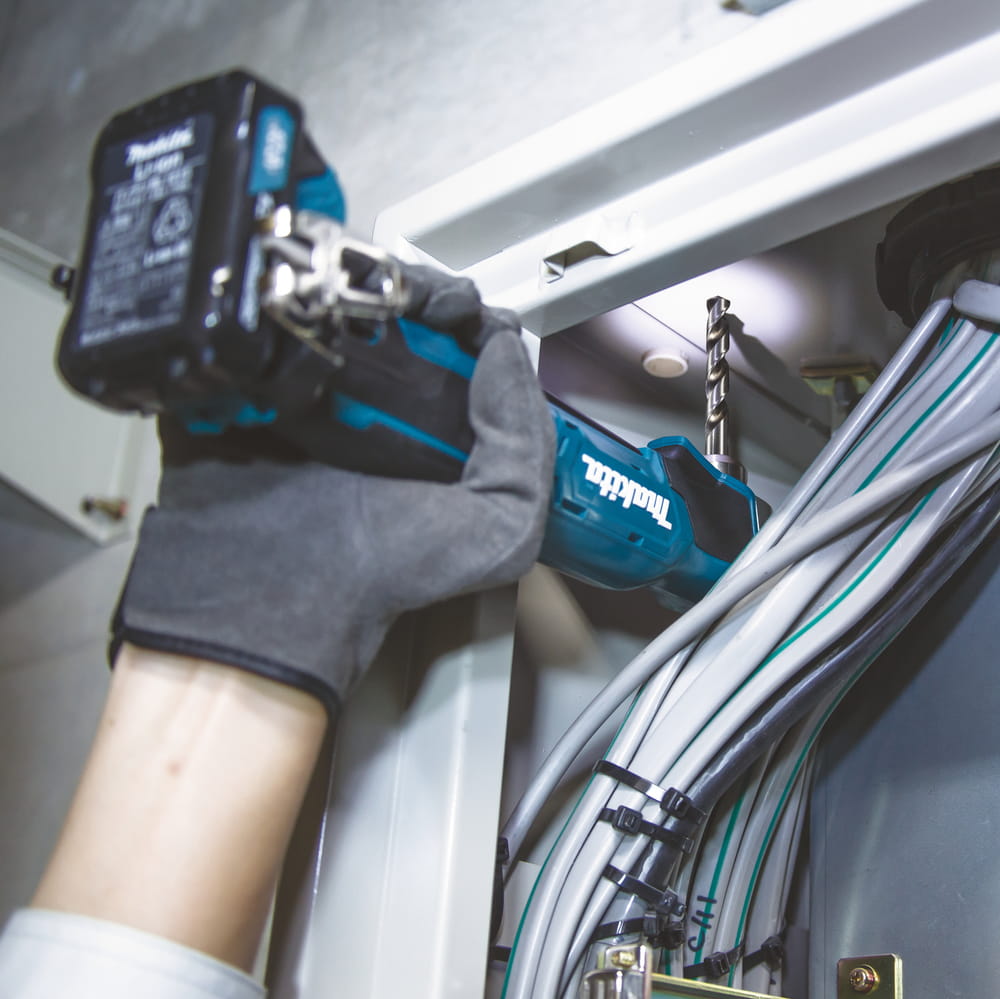 Makita DA332DSYJ, Rechtwinkelbohrmaschine, Schwarz, Blau, 1 cm, 1100 RPM, 1,2 cm, 1 cm