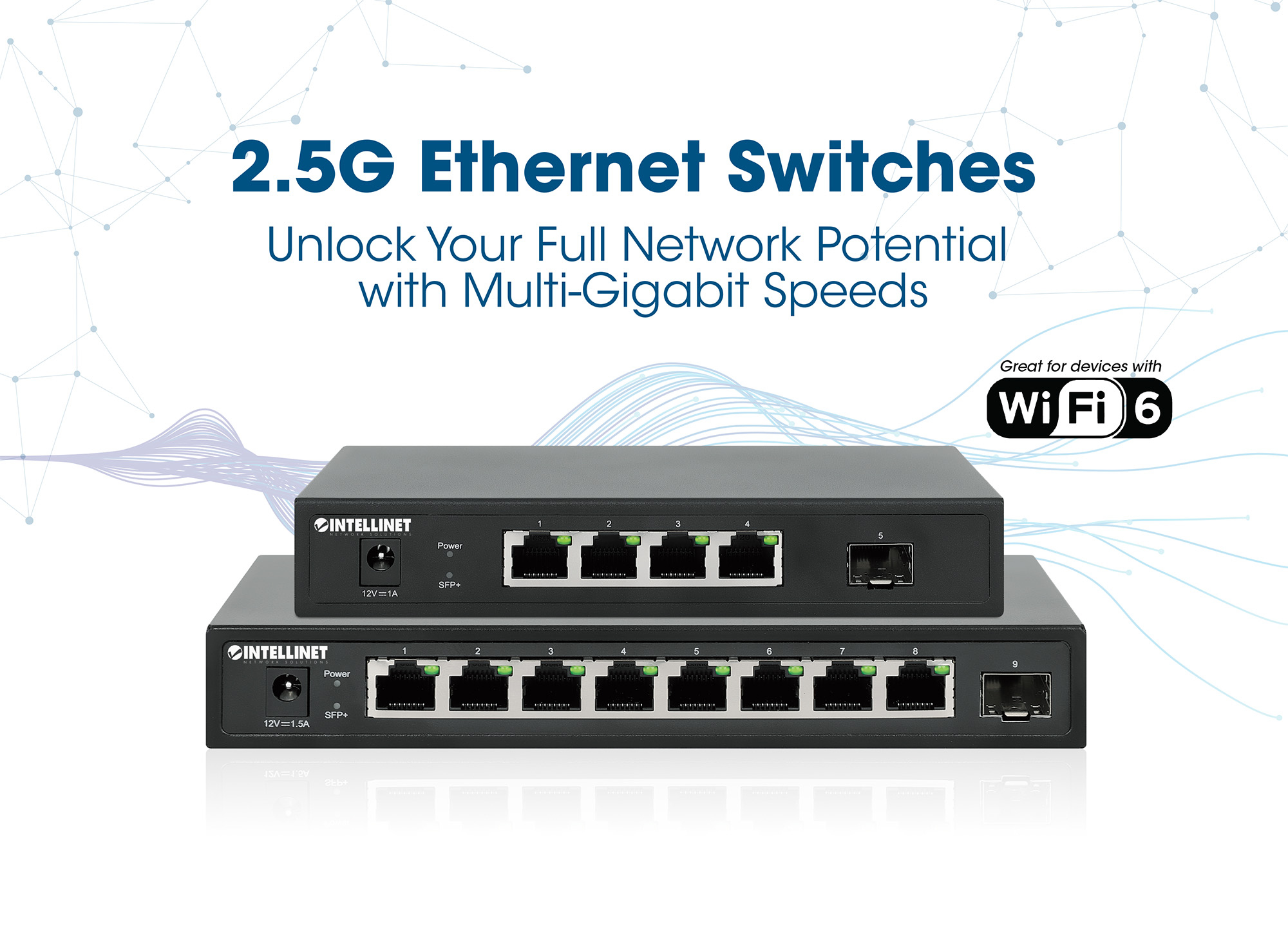 Intellinet Switch - unmanaged - 8 x 10/100/1000/2.5G + 1 x 10 Gigabit SFP+ (Uplink)