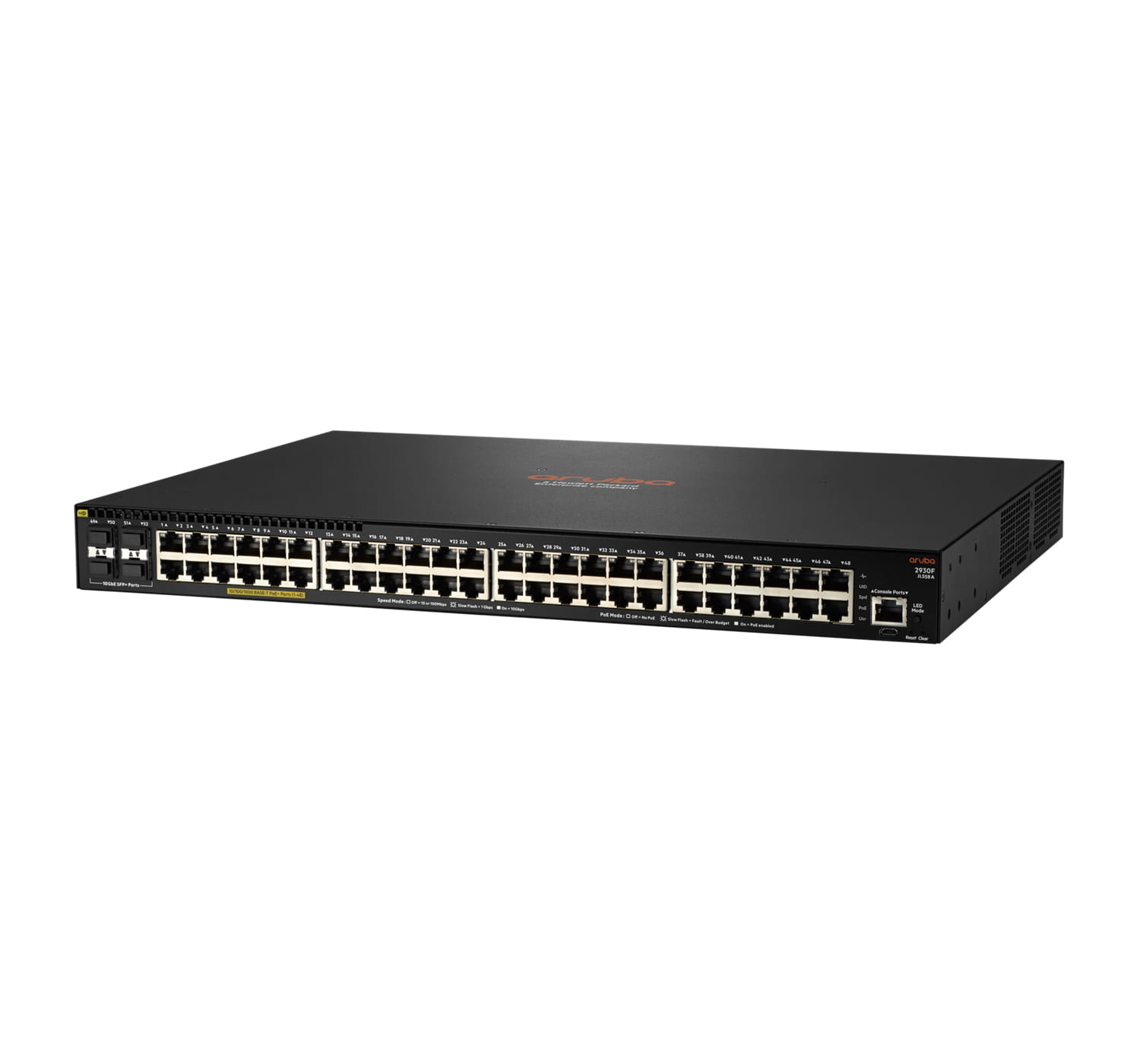 HPE Aruba Networking 2930F 48G PoE+ 4SFP+ - Switch - L3 - managed - 48 x 10/100/1000 (PoE+)
