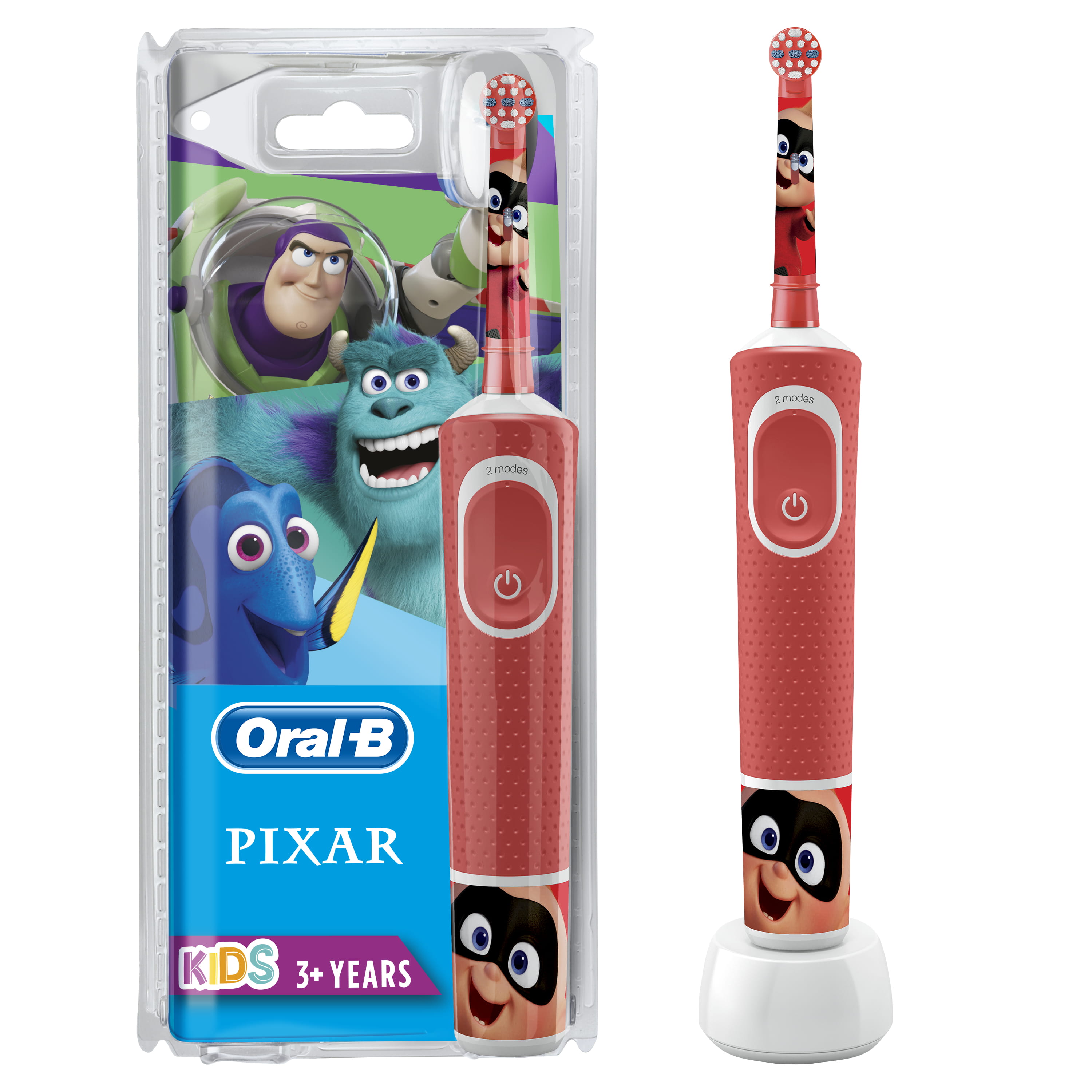 Oral-B Kids 80336780, Kinder, Rotierende Zahnbürste, Sensibel, Rot, Weiß, 2 min, Extra weich