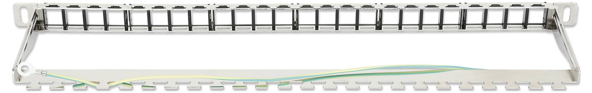 Intellinet Leeres Keystone-Patchpanel - Rack montierbar - Schwarz - 0.5U - 48.3 cm (19")