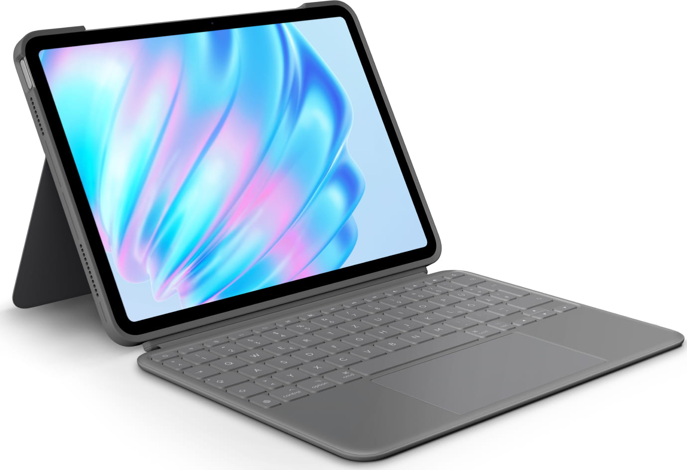 Logitech Combo Touch - Tastatur und Foliohülle - mit Trackpad - hintergrundbeleuchtet - Apple Smart connector - QWERTZ - Deutsch - Oxford Gray - für Apple 10.9-inch iPad Air (5. Generation)