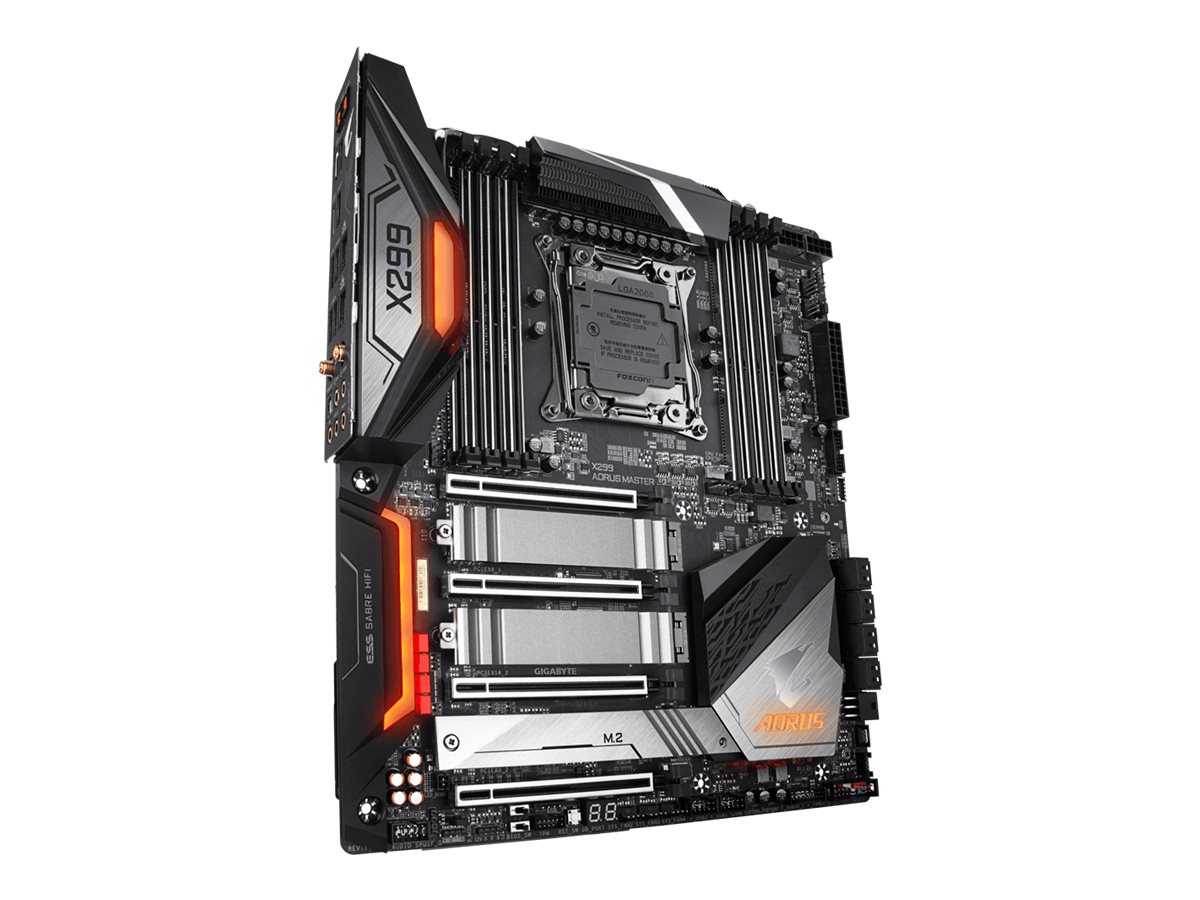 Gigabyte X299 AORUS MASTER - 1.0 - Motherboard - E-ATX - LGA2066 Socket - X299 Chipsatz - USB 3.1 Gen 1, USB-C Gen2, USB 3.1 Gen 2 - Bluetooth, Gigabit LAN, Wi-Fi, 2.5 Gigabit LAN - HD Audio (8-Kanal)