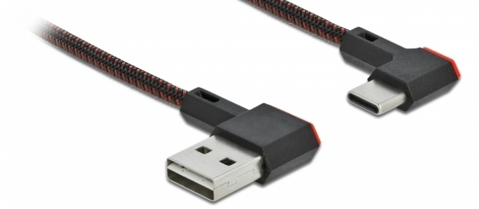 Delock Easy - USB-Kabel - USB (M) links/rechts abgewinkelt, umkehrbar zu 24 pin USB-C (M) Delock Easy - USB-Kabel - USB (M) links/rechts abgewinkelt, umkehrbar zu 24 pin USB-C (M)