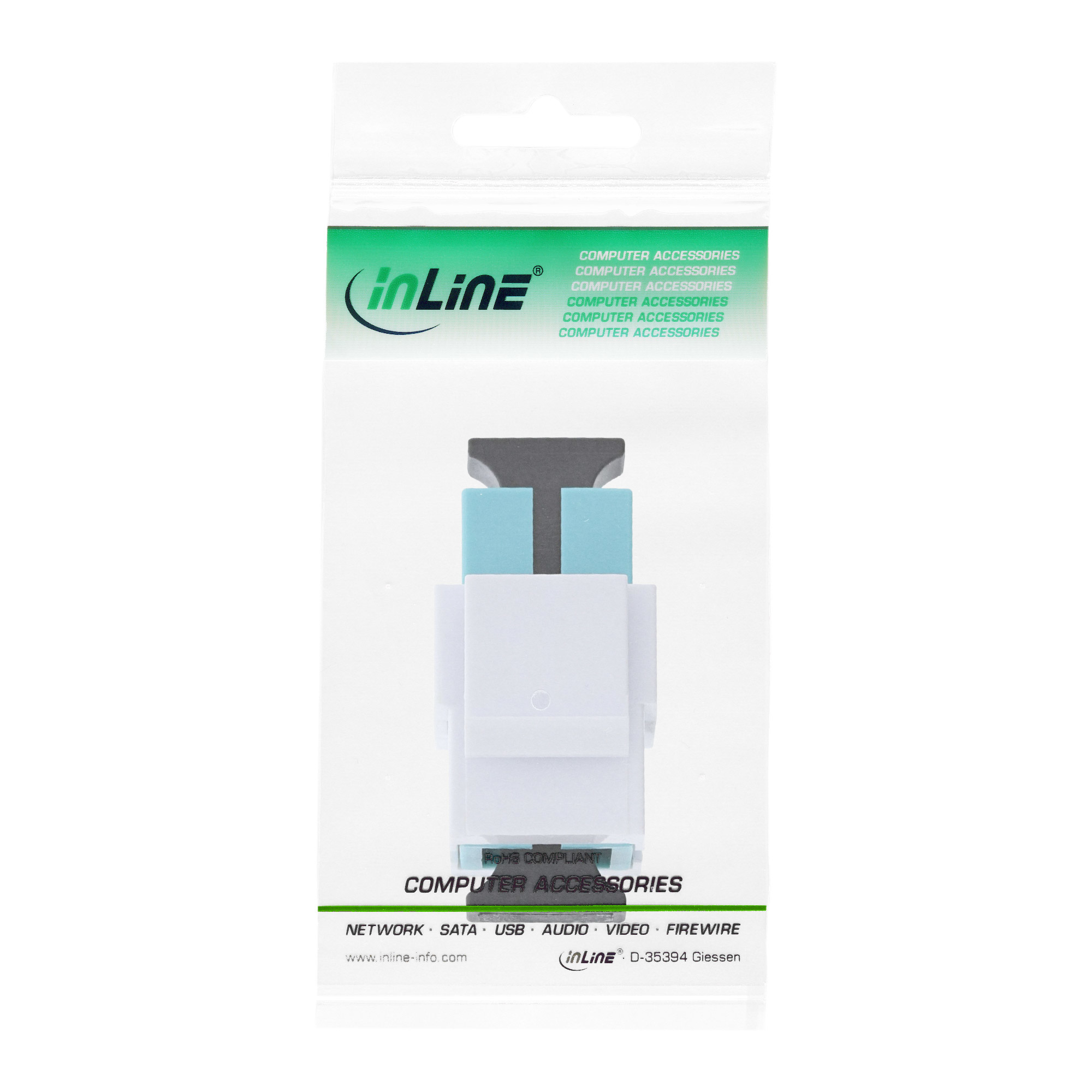 InLine LWL Keystone Snap-in Kupplung - Simplex SC/SC - multimode - Keramik-Hülse