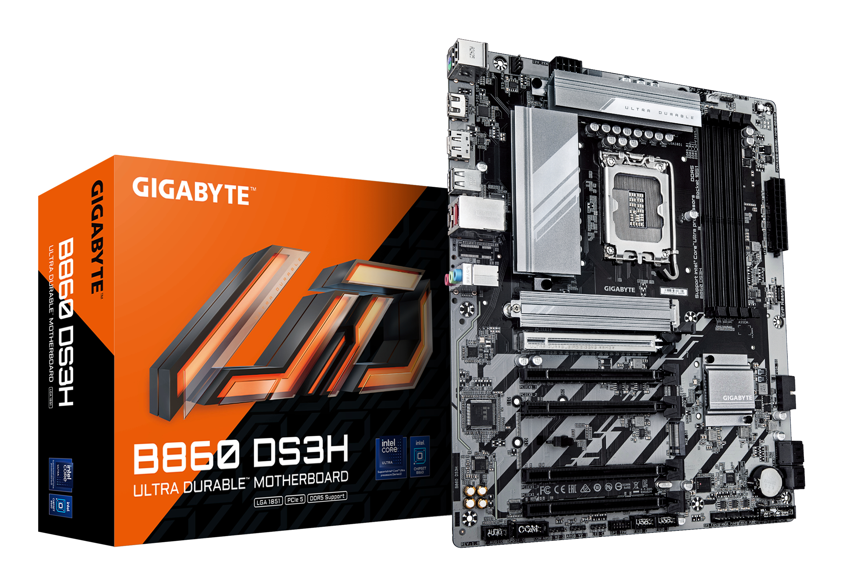 Gigabyte B860 DS3H - Motherboard - ATX - LGA1851 Sockel - B860 Chipsatz - USB-C 3.2 Gen 2x2, USB 3.2 Gen 2, USB-C 3.2 Gen 1, USB 3.2 Gen 1 - 2.5 Gigabit LAN - Onboard-Grafik (CPU erforderlich)