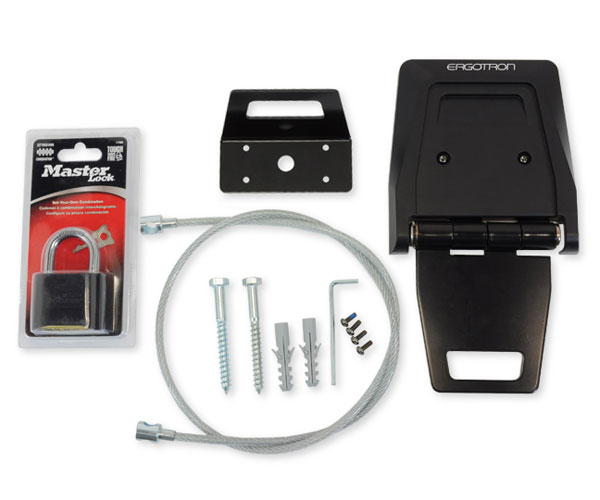 Ergotron Security Bracket kit, Schwarz, Stahl, 4 Ziffern, 1,54 kg, 192 x 168 x 78 mm, 1,9 kg