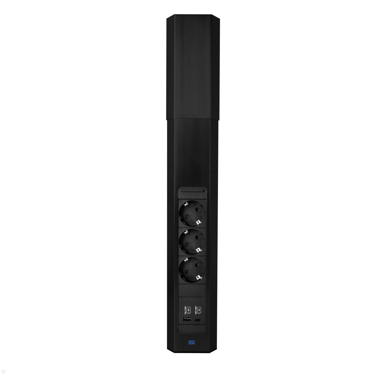 Bachmann CASIA 2 - Steckdosenleiste (Wandmontage / Aufputzmontage) - long - Ausgangsanschlüsse: 3 (3 x Strom Typ F, 24 pin USB-C, USB)