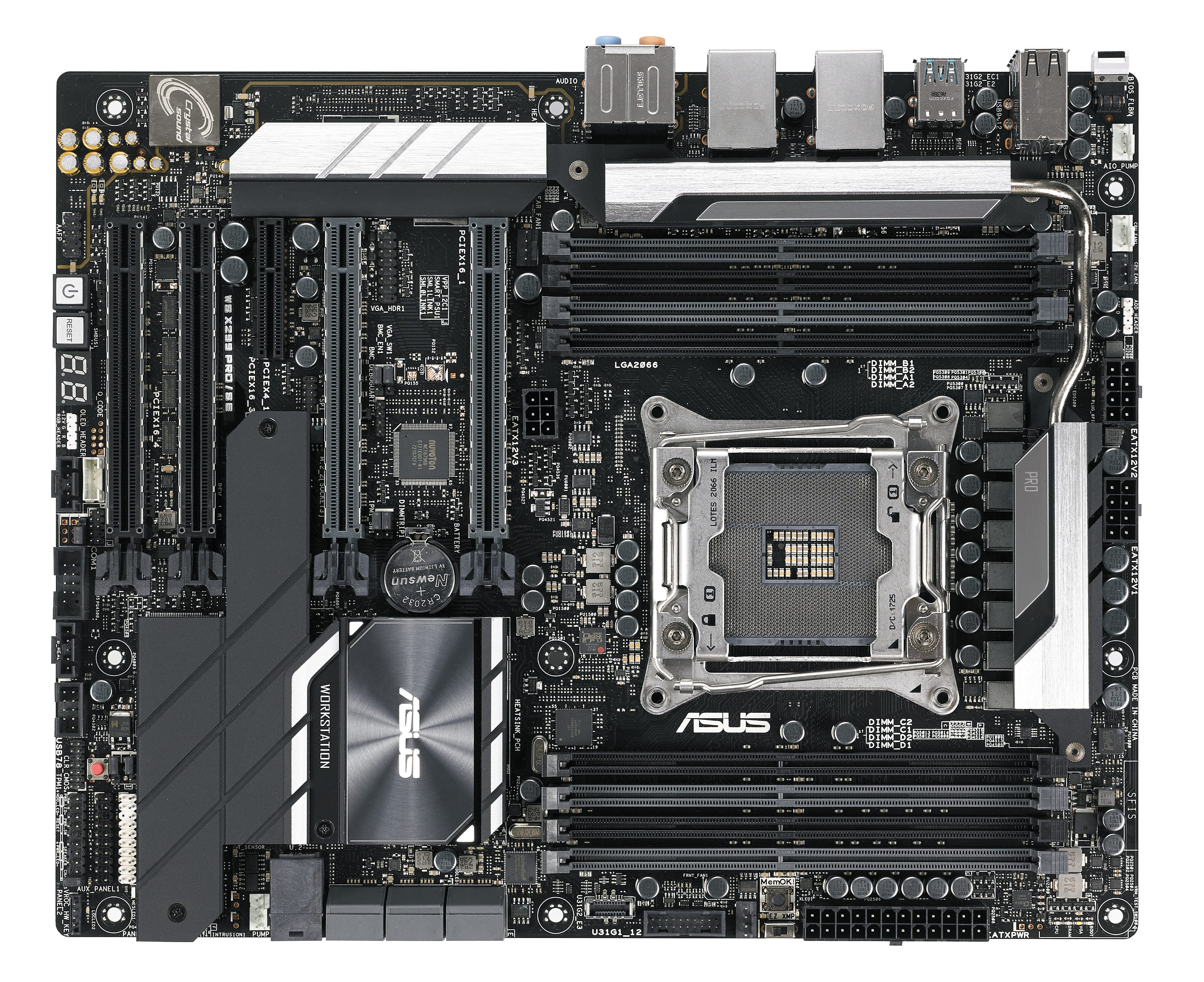 ASUS WS X299 PRO/SE - Motherboard - ATX - LGA2066 Socket - X299 Chipsatz - USB 3.1 Gen 1, USB-C Gen2, USB 3.1 Gen 2 - 2 x Gigabit LAN - HD Audio (8-Kanal)