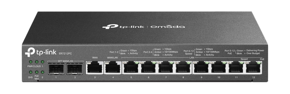 TP-LINK Omada 3-in-1 Gigabit VPN Router, Ethernet-WAN, Gigabit Ethernet, Schwarz