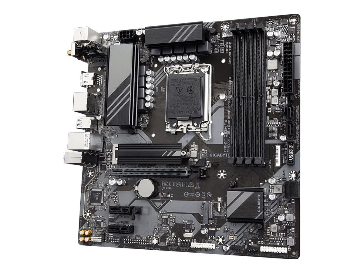 Gigabyte B760M DS3H AX - 1.X - Motherboard - micro ATX - LGA1700 Sockel - B760 Chipsatz - USB-C 3.2 Gen2, USB 3.2 Gen 1 - 2.5 Gigabit LAN, Wi-Fi 6E, Bluetooth - Onboard-Grafik (CPU erforderlich)