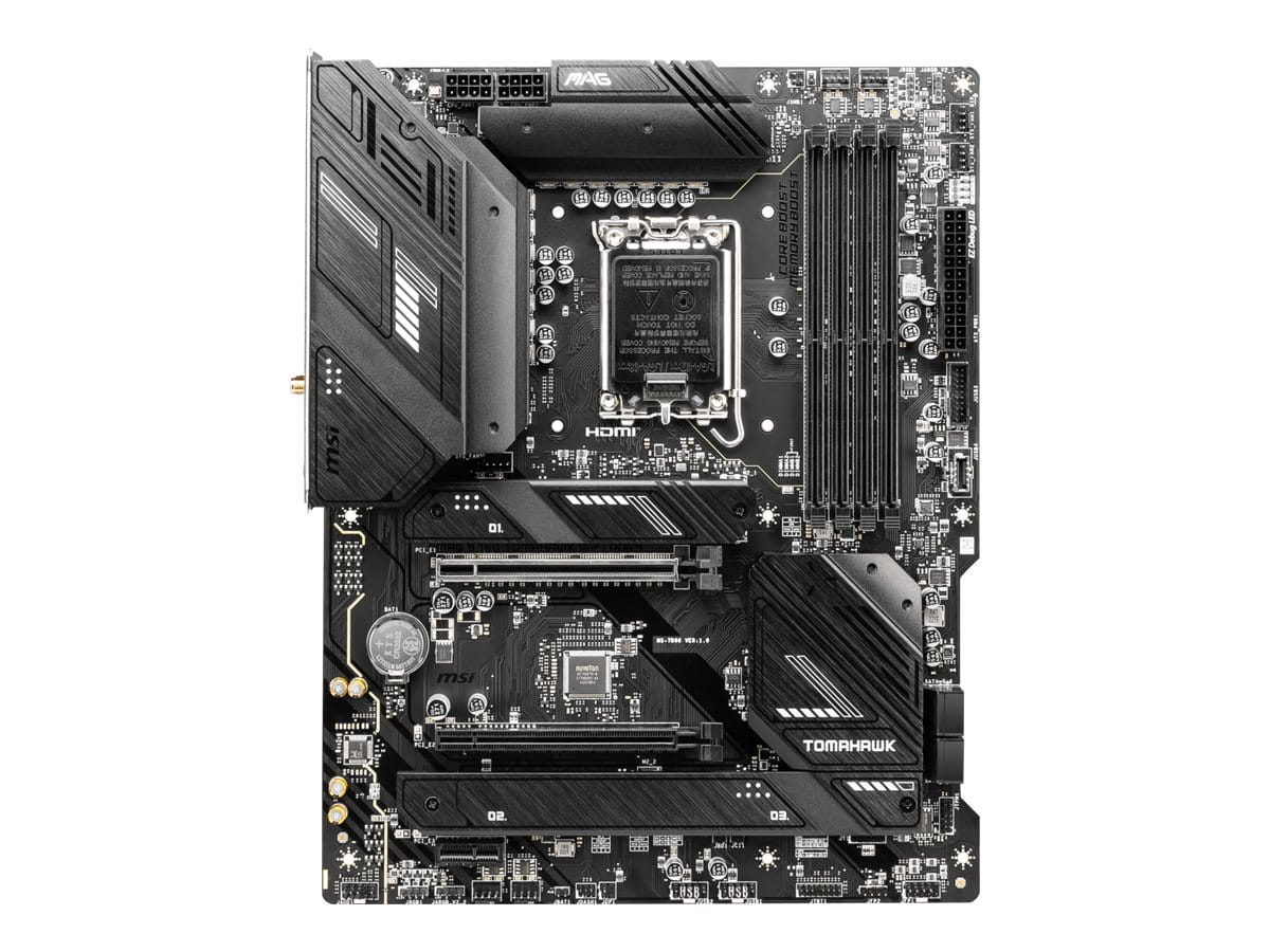 MSI MAG B760 TOMAHAWK WIFI - Motherboard - ATX - LGA1700-Sockel - B760 Chipsatz - USB 3.2 Gen 1, USB 3.2 Gen 2, USB-C 3.2 Gen2, USB-C 3.2 Gen 2x2 - 2.5 Gigabit LAN, Wi-Fi 6E, Bluetooth - Onboard-Grafik (CPU erforderlich)