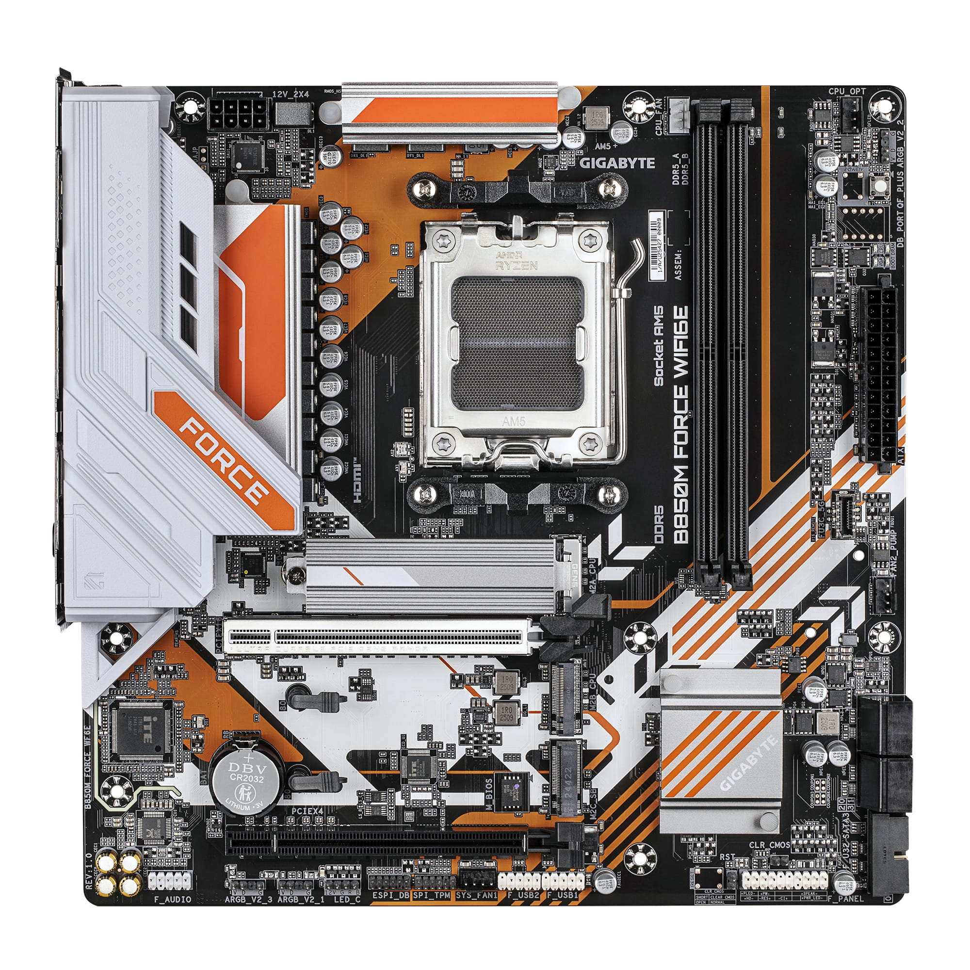 Gigabyte B850M FORCE WIFI6E - Motherboard - micro ATX - Socket AM5 - AMD B850 Chipsatz - USB-C 3.2 Gen 1, USB 3.2 Gen 2, USB 3.2 Gen 1 - 2.5 Gigabit LAN, Wi-Fi 6E, Bluetooth - Onboard-Grafik (CPU erforderlich)