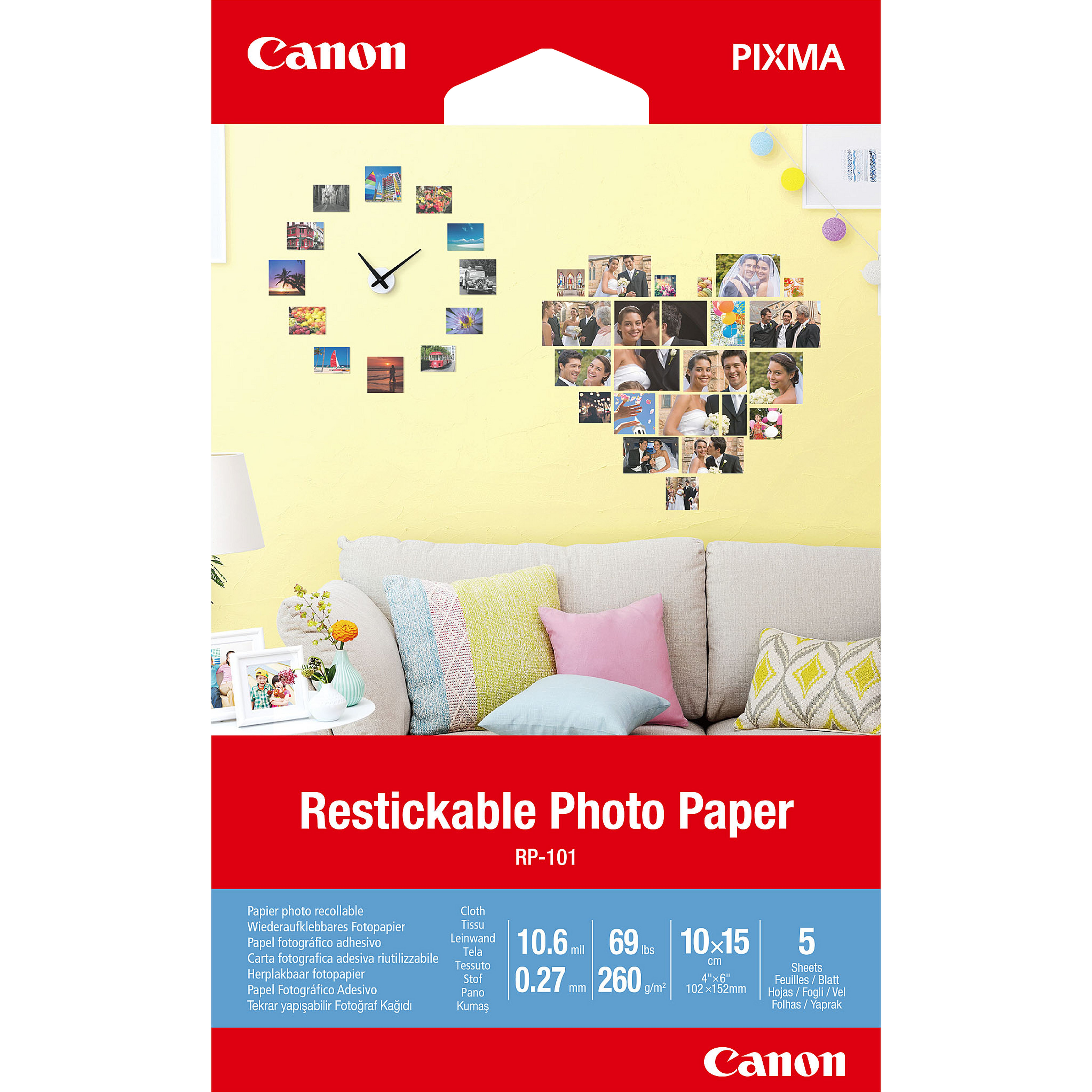 Canon Restickable Photo Paper RP-101 - Matt - entfernbarer Klebstoff