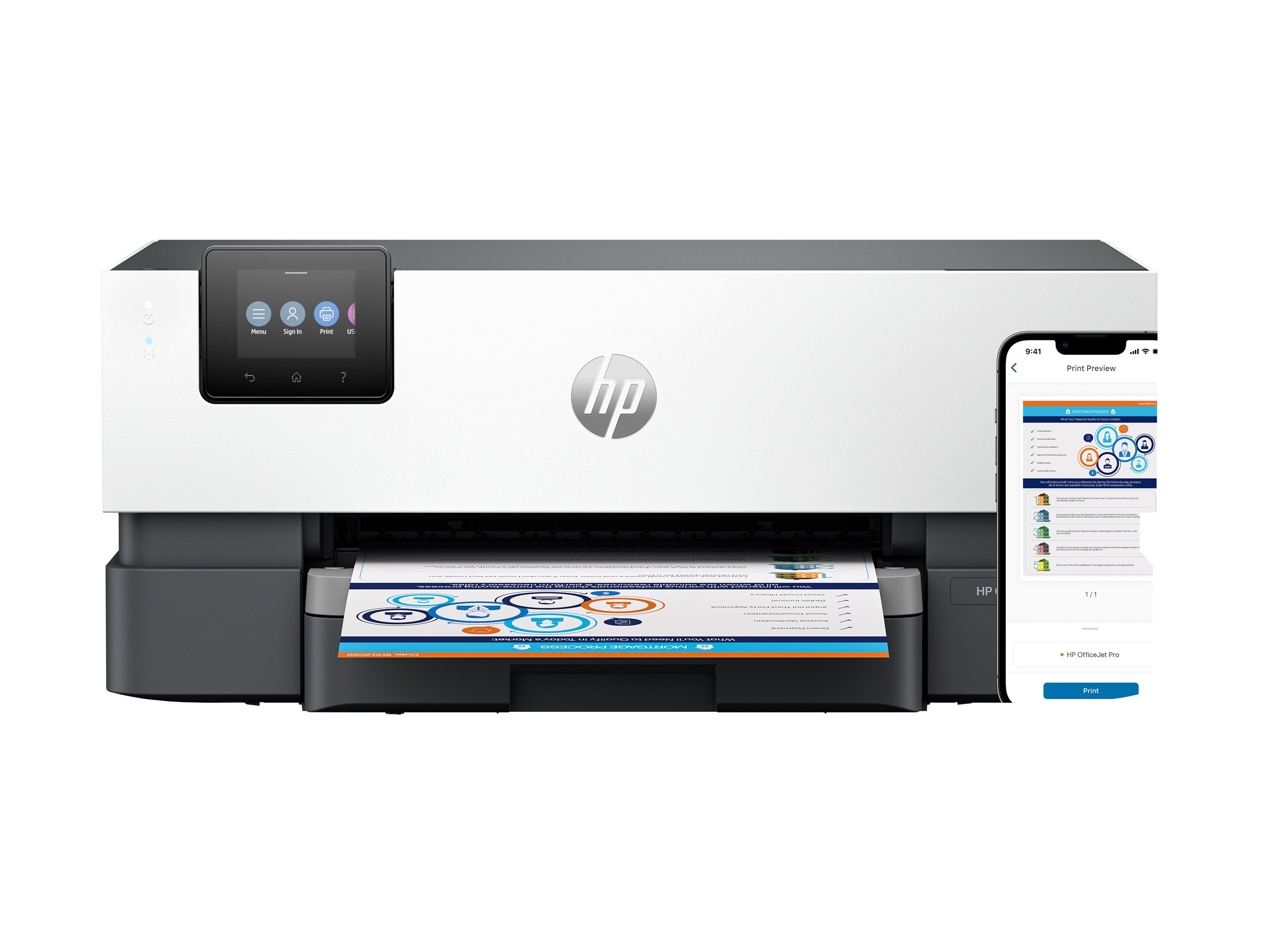 HP Officejet Pro 9117b - Drucker - Farbe - Duplex - Tintenstrahl - A4/Legal - 1200 x 1200 dpi - bis zu 22 Seiten/Min. (einfarbig)