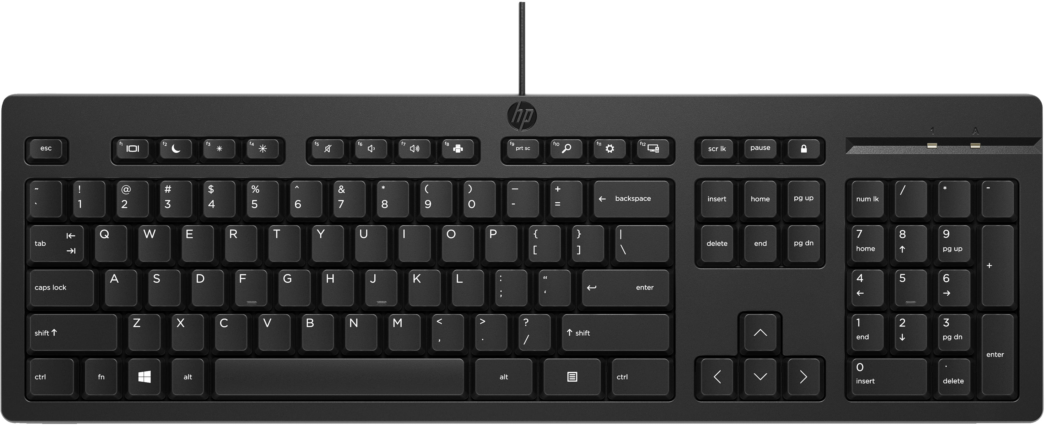 HP 125 Kabelgebundene Tastatur, Volle Größe (100%), Kabelgebunden, USB, Schwarz