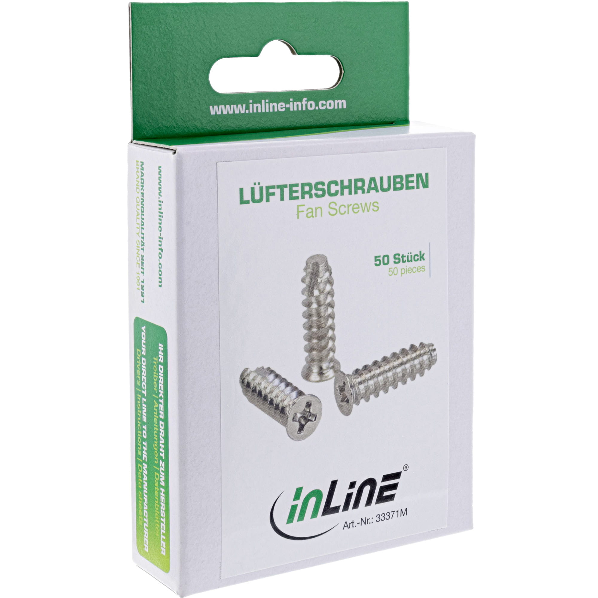 InLine Lüfterschrauben - 5x16mm - silbern 50er Pack